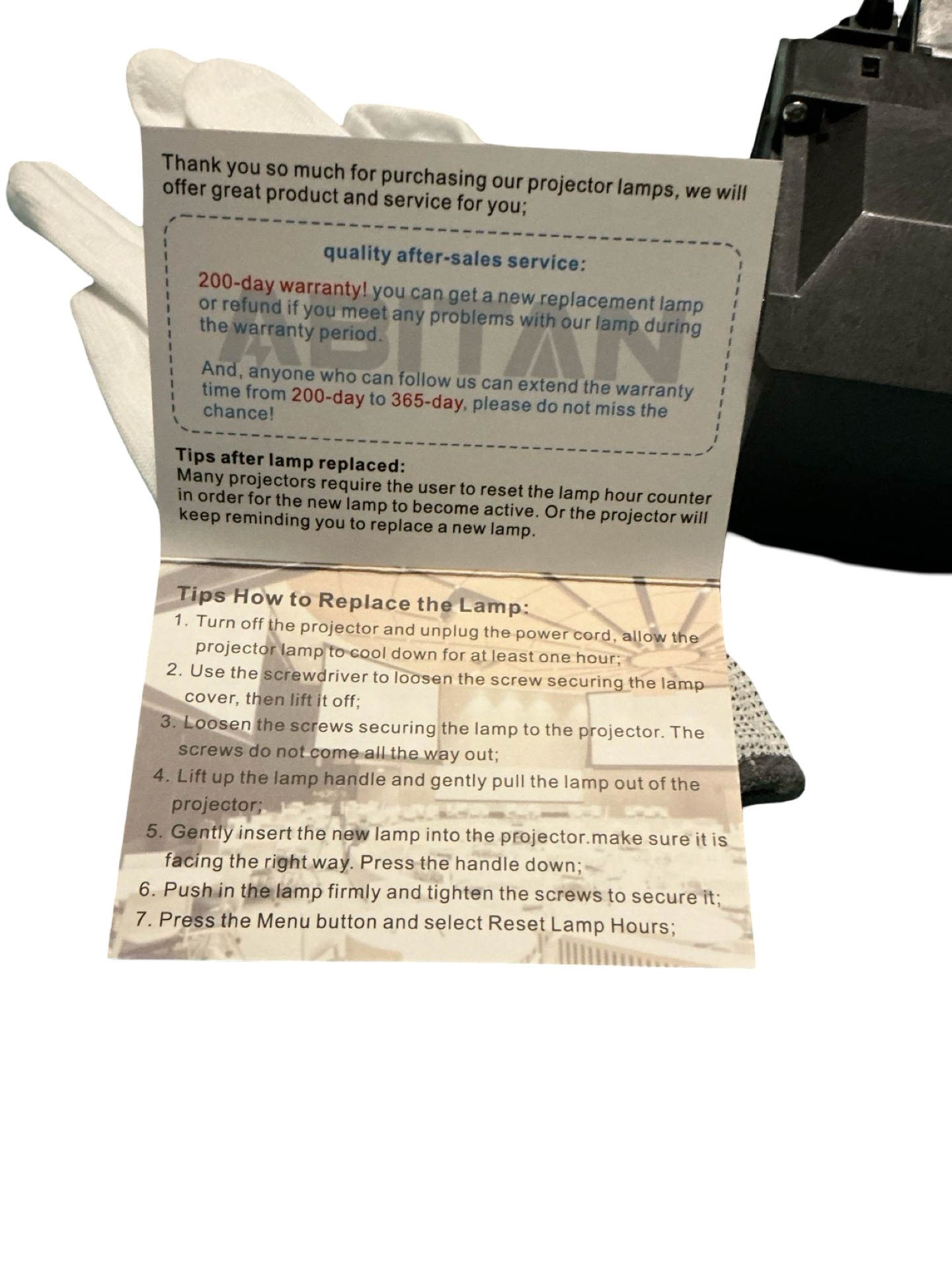 ABITAN Projector Lamp Replacement w/ Housing- ELP85 (Open Box)