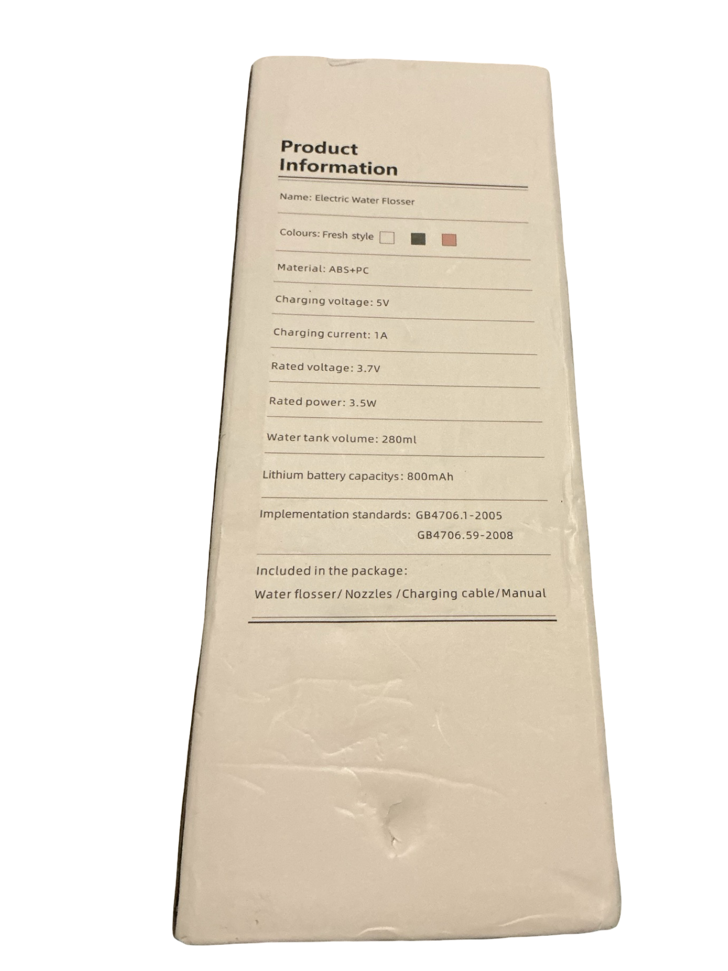 Electric Portable Water Flosser – New (Open Box)