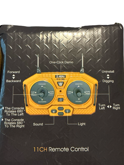 YI GONG RC Excavator Toy – 11 Channel Remote Control (Open Box)
