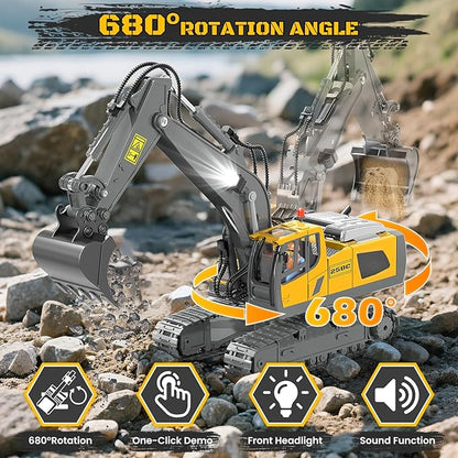 YI GONG RC Excavator Toy – 11 Channel Remote Control (Open Box)